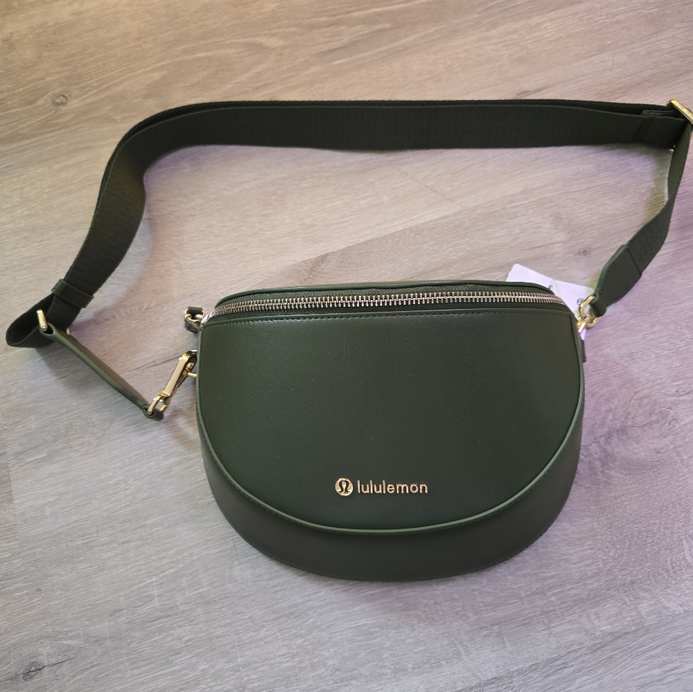Green Lululemon Leather Alternative Saddle Crossbody Bag 2L
